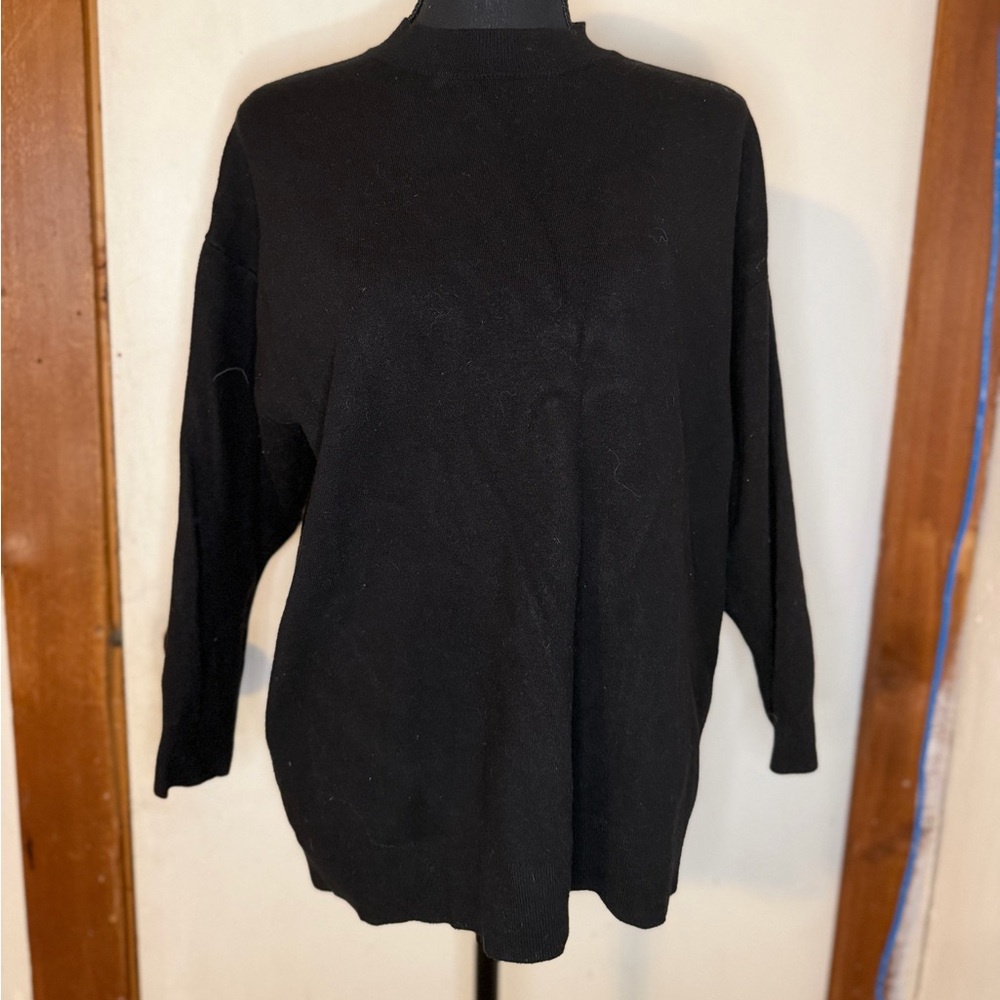 Mango Women's Black Crew Neck Sweater